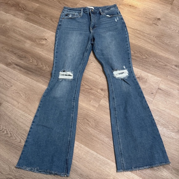KanCan Flare Jeans Denim High Rise Boot Cut 13 30 Distressed - Picture 2 of 9